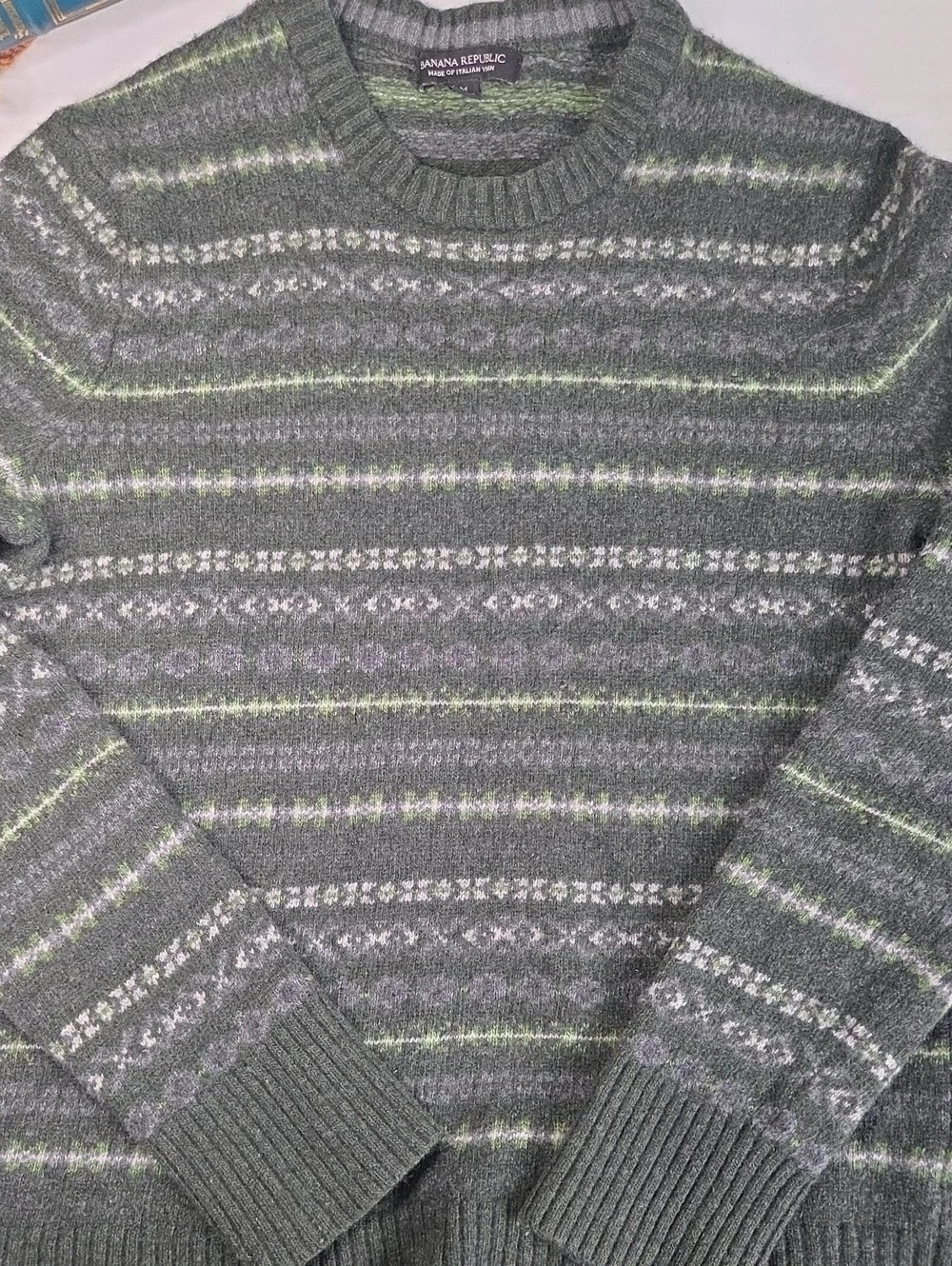Banana Republic Merino Wool Striped Crewneck Size Medium